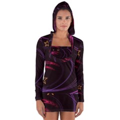 Background Abstract Star Long Sleeve Hooded T-shirt by Dutashop