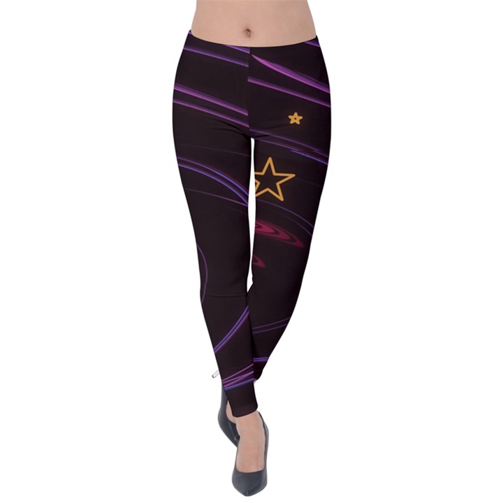 Background Abstract Star Velvet Leggings