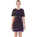 Background Abstract Star Sixties Short Sleeve Mini Dress View1