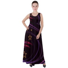 Background Abstract Star Empire Waist Velour Maxi Dress