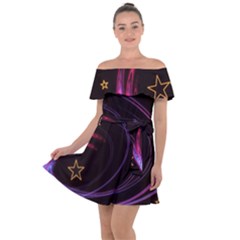 Background Abstract Star Off Shoulder Velour Dress by Dutashop