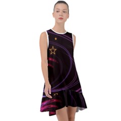 Background Abstract Star Frill Swing Dress