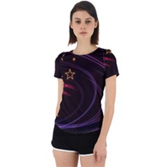 Background Abstract Star Back Cut Out Sport Tee