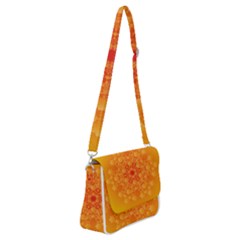 Fractal Yellow Orange Shoulder Bag With Back Zipper by Dutashop