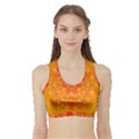 Fractal Yellow Orange Sports Bra with Border View1