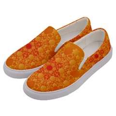 Fractal Yellow Orange Men s Canvas Slip Ons by Dutashop