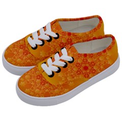 Fractal Yellow Orange Kids  Classic Low Top Sneakers by Dutashop