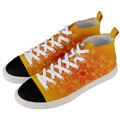 Fractal Yellow Orange Men s Mid-top Canvas Sneakers by Dutashop