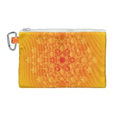 Fractal Yellow Orange Canvas Cosmetic Bag (large)