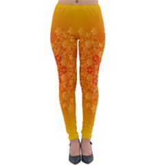 Fractal Yellow Orange Lightweight Velour Leggings