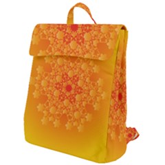 Fractal Yellow Orange Flap Top Backpack