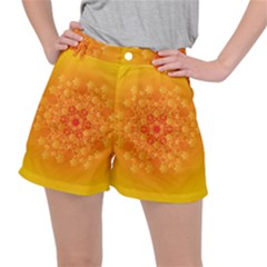 Fractal Yellow Orange Ripstop Shorts