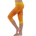 Fractal Yellow Orange Kids  Lightweight Velour Capri Leggings  View2