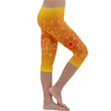 Fractal Yellow Orange Kids  Lightweight Velour Capri Leggings  View3