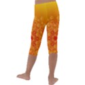 Fractal Yellow Orange Kids  Lightweight Velour Capri Leggings  View4