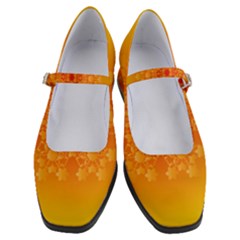 Fractal Yellow Orange Women s Mary Jane Shoes by Dutashop