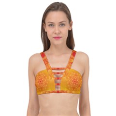 Fractal Yellow Orange Cage Up Bikini Top