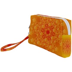 Fractal Yellow Orange Wristlet Pouch Bag (small) by Dutashop