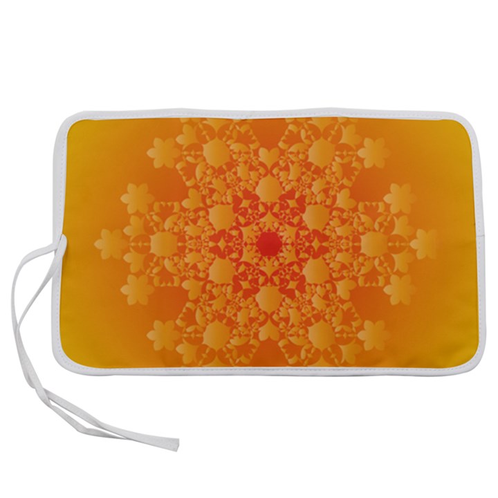 Fractal Yellow Orange Pen Storage Case (S)