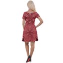 Background Floral Pattern Cap Sleeve Velour Dress  View2