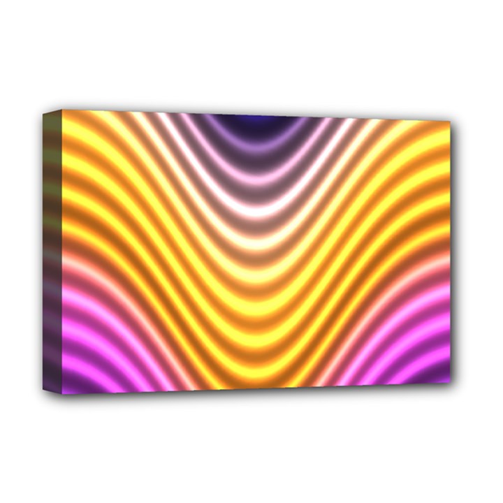 Wave Line Waveform Sound Orange Deluxe Canvas 18  x 12  (Stretched)