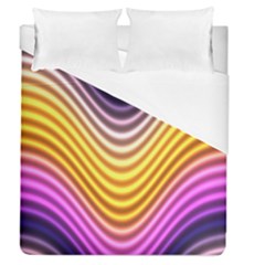 Wave Line Waveform Sound Orange Duvet Cover (queen Size) by Dutashop