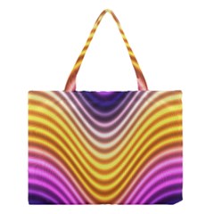 Wave Line Waveform Sound Orange Medium Tote Bag by Dutashop