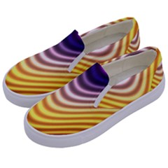 Wave Line Waveform Sound Orange Kids  Canvas Slip Ons