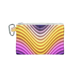 Wave Line Waveform Sound Orange Canvas Cosmetic Bag (small)