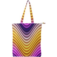 Wave Line Waveform Sound Orange Double Zip Up Tote Bag by Dutashop