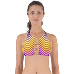 Wave Line Waveform Sound Orange Perfectly Cut Out Bikini Top