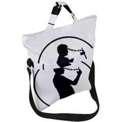 Mobile Phone Addiction Concept Drawing Fold Over Handle Tote Bag by dflcprintsclothing