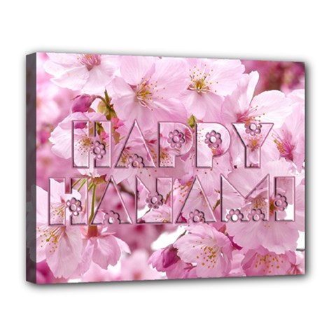 Cherry Blossom Photography Happy Hanami Sakura Matsuri Canvas 14  x 11  (Stretched)