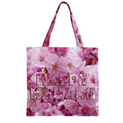 Cherry Blossom Photography Happy Hanami Sakura Matsuri Zipper Grocery Tote Bag