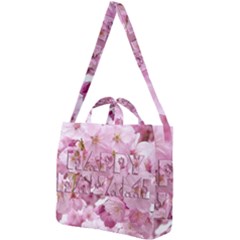 Cherry Blossom Photography Happy Hanami Sakura Matsuri Square Shoulder Tote Bag