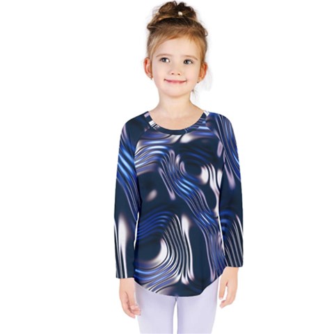 Structure Blue Background Kids  Long Sleeve Tee by Dutashop