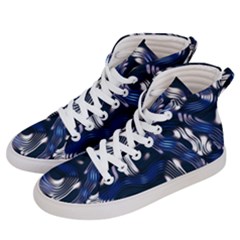 Structure Blue Background Men s Hi-top Skate Sneakers by Dutashop