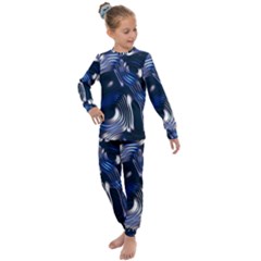 Structure Blue Background Kids  Long Sleeve Set  by Dutashop