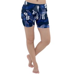 Structure Blue Background Lightweight Velour Yoga Shorts