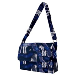 Structure Blue Background Full Print Messenger Bag (m)