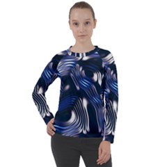 Structure Blue Background Women s Long Sleeve Raglan Tee