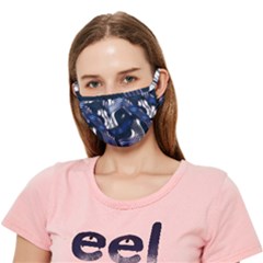 Structure Blue Background Crease Cloth Face Mask (adult)