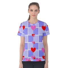 Love Hearts Valentine Decorative Women s Cotton Tee