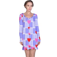 Love Hearts Valentine Decorative Long Sleeve Nightdress by Dutashop