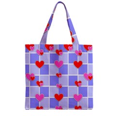 Love Hearts Valentine Decorative Zipper Grocery Tote Bag by Dutashop