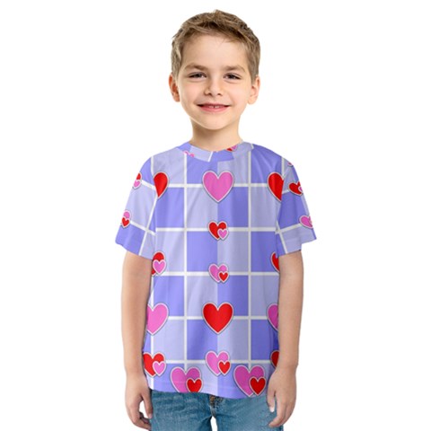 Love Hearts Valentine Decorative Kids  Sport Mesh Tee by Dutashop