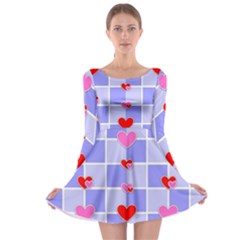 Love Hearts Valentine Decorative Long Sleeve Skater Dress by Dutashop