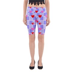 Love Hearts Valentine Decorative Yoga Cropped Leggings