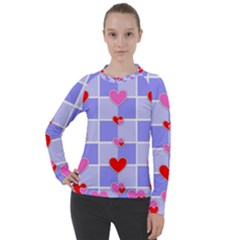 Love Hearts Valentine Decorative Women s Pique Long Sleeve Tee