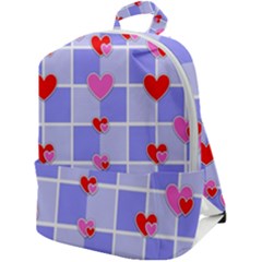 Love Hearts Valentine Decorative Zip Up Backpack by Dutashop